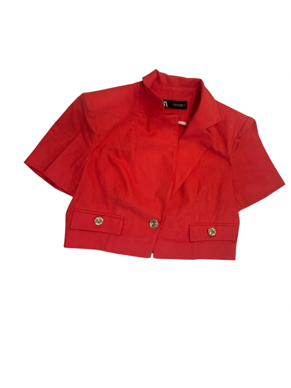 ZARA new Red Two-Piece Crop Jacket and Pleated Skort Set